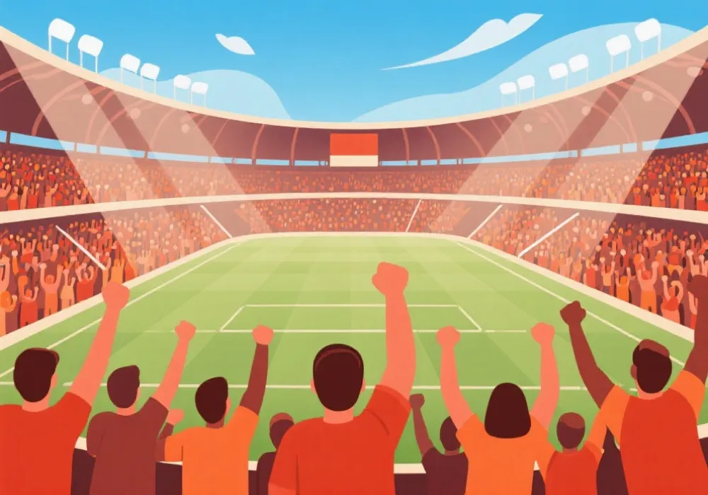 球迷观赛插画